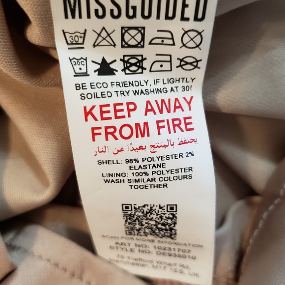 Missguided Size 12 Blush Pink Satin Cowl Neck Ruched Mini Dress High Low Sides - Picture 9 of 11